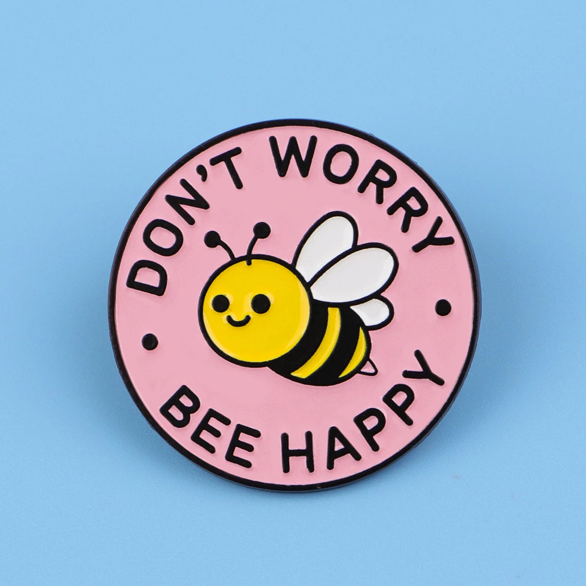 Cute BEE Enamel Pin DON'T WORRY Quotes Brooch Pines Lapel Pins Badge on Backpack Clothing Accessories Fashion Jewelry Gift