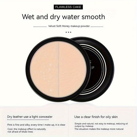 Honey Velvet Soft Light-Weight Powder - Oil Absorbing, Hydrating & Non-Drying - Travel-Ready, Portable Compact for a Flawless, Radiant Glow Anywhere