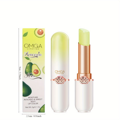 Nutritious Aloe Vera Honey Peach Strawberry Fruity Flavor Lipstick, Long Lasting Lip Balm For Moisturizing And Color Changing Lip Gloss Valentine's Day Gifts Contain Plant Squalane, Perfect Christmas Gift For Women.