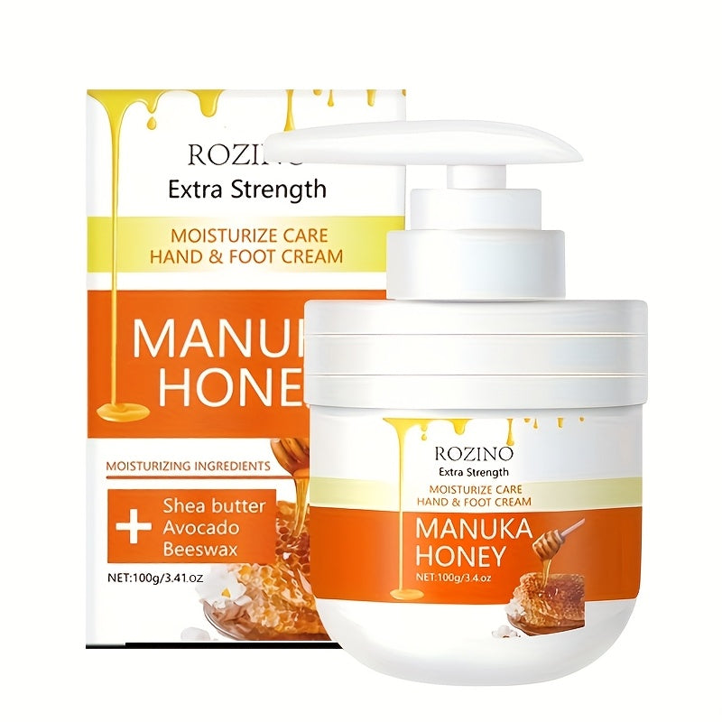 100g honey hand and foot cream pressing bottle, hand and foot cream, hand and foot care cream stick, moisturizing and moisturizing, Brighten Light Beige, Boost radiance, only moistening not greasy care hands and feet, farewel