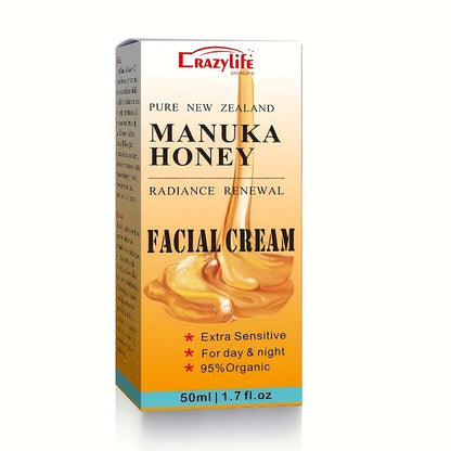 50ml/1.7 Fl.Oz Manuka Honey Facial Cream, Hydrating & Moisturizing, Radiance Renewal Lotion, For Extra Sensitive Skin