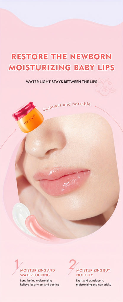 2pcs Honey Pot Shape Blueberry and Pomegranate Lip Mask Set - Lip Care and Makeup Lip Base for Moisturizing and Dark Lip Correction - Day and Night Lip Balm for Soft and Smooth Lips