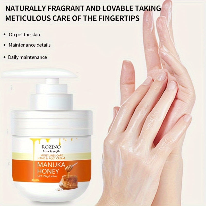 100g honey hand and foot cream pressing bottle, hand and foot cream, hand and foot care cream stick, moisturizing and moisturizing, Brighten Light Beige, Boost radiance, only moistening not greasy care hands and feet, farewel