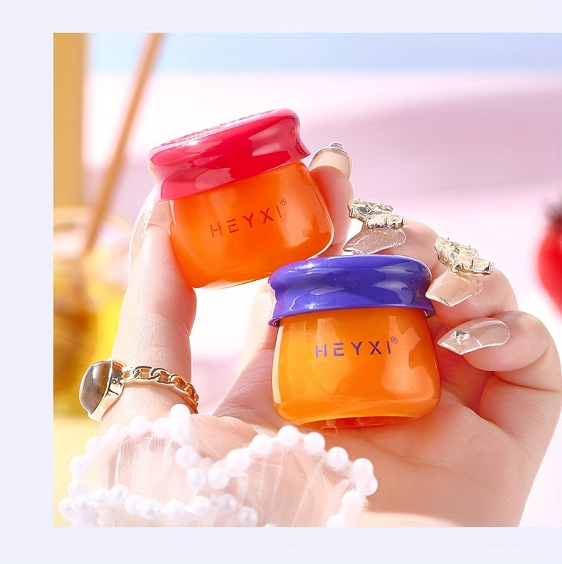 2pcs Honey Pot Shape Blueberry and Pomegranate Lip Mask Set - Lip Care and Makeup Lip Base for Moisturizing and Dark Lip Correction - Day and Night Lip Balm for Soft and Smooth Lips