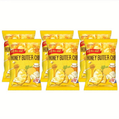 HAITAI, 2.11oz*6packs, Korean Honey Butter Potato Chips, Tasty Crispy Casual Office Snack
