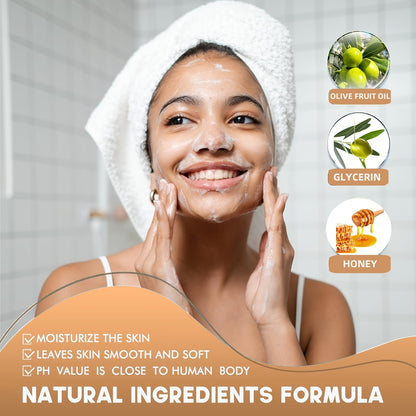 8.82oz Honey Soap Base for DIY Handmade Soaps - Moisturizing Glycerin-Infused, Fragrance-Free with Natural Honey Extract, Ideal for Soap Making Enthusiasts, Honey Glow Soap