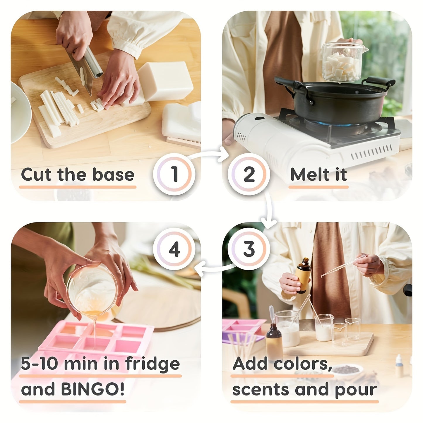 8.82oz Honey Soap Base for DIY Handmade Soaps - Moisturizing Glycerin-Infused, Fragrance-Free with Natural Honey Extract, Ideal for Soap Making Enthusiasts, Honey Glow Soap