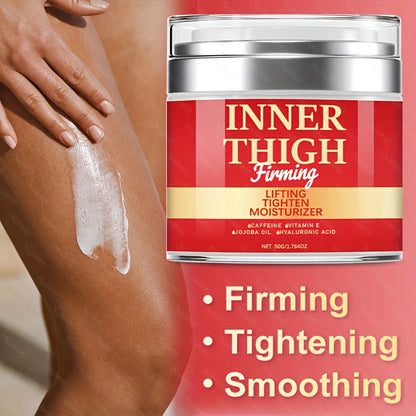 50g Inner Thigh Firming Cream with Caffeine, Honey and Jojoba Oil, Thighs Lifting Cream Moisturizer for Body Massage Moisturizer Firming Women's Body Light Beige Care Cream, Smoothes Body Firm Massage Cream for Thighs, Butt,