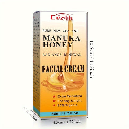 50ml/1.7 Fl.Oz Manuka Honey Facial Cream, Hydrating & Moisturizing, Radiance Renewal Lotion, For Extra Sensitive Skin