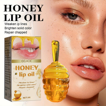 Honey Lip Oil - Nourishing Lip Care for Fade Lip Lines, Restorative Hydration, Soothing Cracked Skin - Liquid Honey Balm for Radiant, Long-lasting Glow