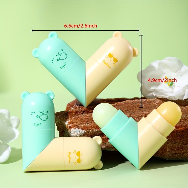 2-in-1 Moisturizing Lip Balm (4.6g Total: 2.3g Day & 2.3g Night): Daytime Primer With Fruit Scent, Avocado & Olive Oil, Honey - Enriched With Vitamin E, Hyaluronic Acid, And Licorice Root Extract With Plant Squalane