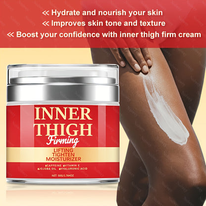 50g Inner Thigh Firming Cream with Caffeine, Honey and Jojoba Oil, Thighs Lifting Cream Moisturizer for Body Massage Moisturizer Firming Women's Body Light Beige Care Cream, Smoothes Body Firm Massage Cream for Thighs, Butt,