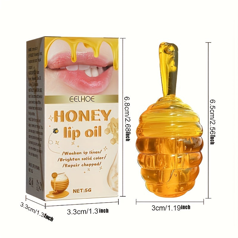 Honey Lip Oil - Nourishing Lip Care for Fade Lip Lines, Restorative Hydration, Soothing Cracked Skin - Liquid Honey Balm for Radiant, Long-lasting Glow