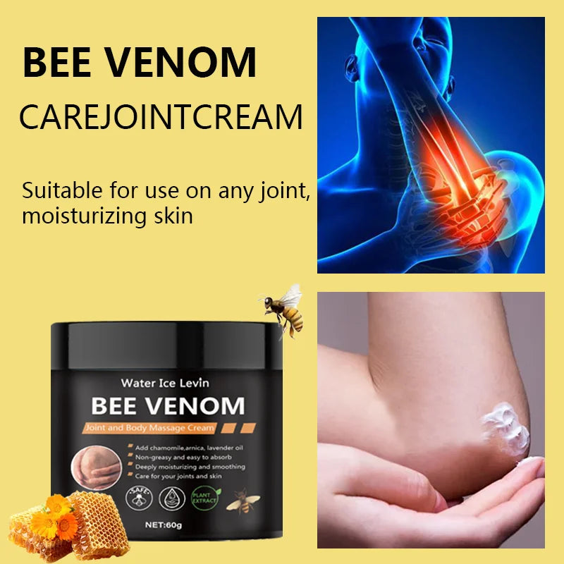 Bee Venom Muscle Massage Cream Contains Natural Ingredients Such as Beekeeping, Aloe Vera, Moisturizing, Caring for Skin, Locking Moisture, Making Soft and Delicate Skin, Moisturizing and Smoothing, Suitable for All Skin Type