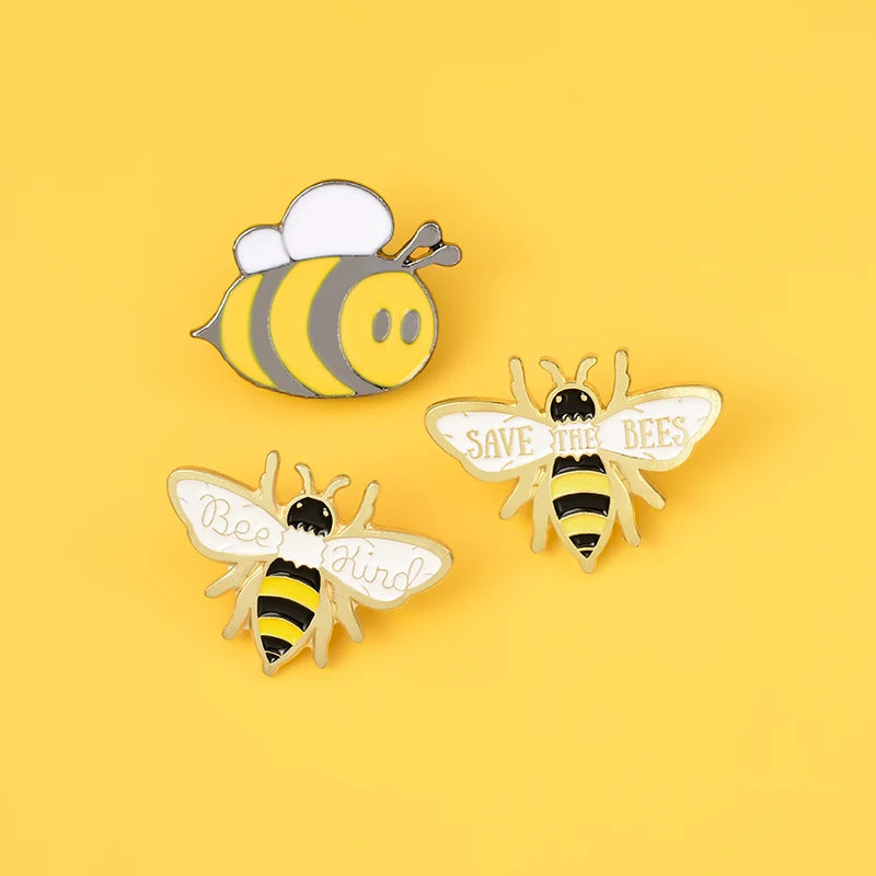 Bee Set Homophonic Be Kind Save Bee Enamel Pins Brooches Bag Clothes Lapel Pin Pink Blue Round Badge Honey Bee Jewelry Gifts