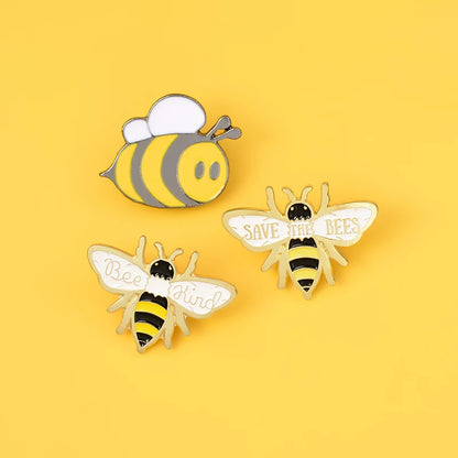 Bee Set Homophonic Be Kind Save Bee Enamel Pins Brooches Bag Clothes Lapel Pin Pink Blue Round Badge Honey Bee Jewelry Gifts