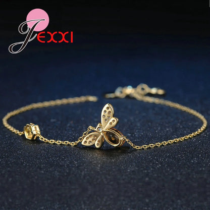 New Amazing Luxury Bee Jewelry Sets For Women/Girls 925 Sterling Silver Pendant Necklace Earrings Bracelets Ring