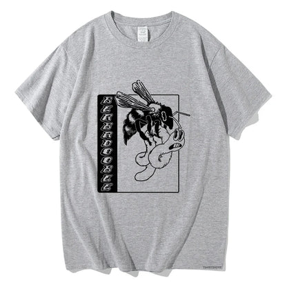 BEABADOOBEE Bee and Worm T Shirts Funny Retro Men/Women Clothing Aesthetic Cotton Tshirt Vintage Graphic Printing Unisex Clothes