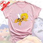 Maya The Bee T-Shirt Plain Black T Shirts Men Short-sleeve O-neck Streetwear Maya The Bee Classic Pattern High Quality Cotton