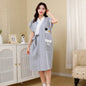 Cotton Gauze Bathrobe for Women  Absorbent Soft Tie Belt Towel for Home & Leisure Comfortable Lounge Dress