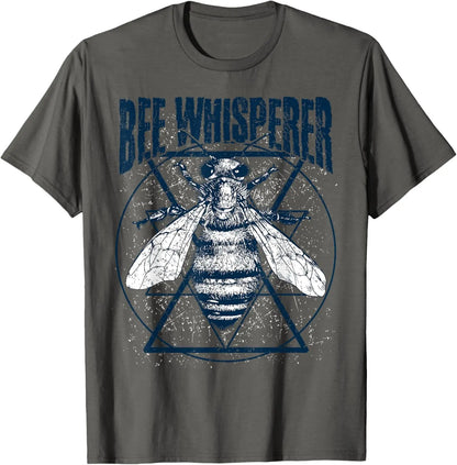 Bee Whisperer Graphic Tee Men's Cotton Round Neck Casual T-Shirt Short Sleeve