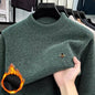 High end exquisite brand men's honey bee classic embroidered knitted comfortable sweater autumn winter new velvet warm pullover