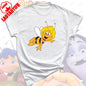 Maya The Bee T-Shirt Plain Black T Shirts Men Short-sleeve O-neck Streetwear Maya The Bee Classic Pattern High Quality Cotton