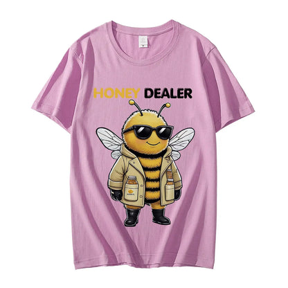 Honey Dealer Funny Bee Graphic T Shirt Men Women Fashion Y2k Clothing T-shirt Summer Casual Oversized Cotton T-shirts Streetwear