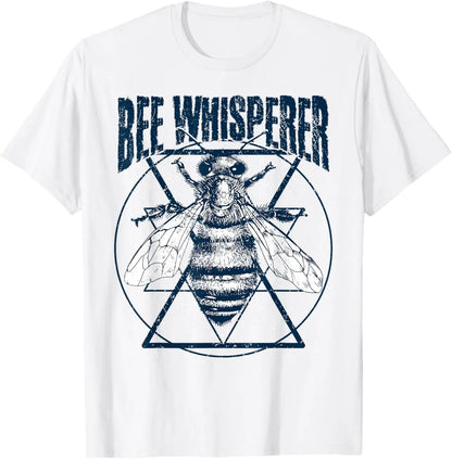 Bee Whisperer Graphic Tee Men's Cotton Round Neck Casual T-Shirt Short Sleeve