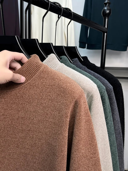 High end exquisite brand men's honey bee classic embroidered knitted comfortable sweater autumn winter new velvet warm pullover