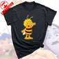 Maya The Bee T-Shirt Plain Black T Shirts Men Short-sleeve O-neck Streetwear Maya The Bee Classic Pattern High Quality Cotton