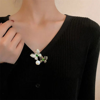 Lovely Birds Butterfly Bee Brooch For Women Pearl Rhinestone Trendy Animal Jewelry Coat Dress Lapel Pins Wedding Party Gifts