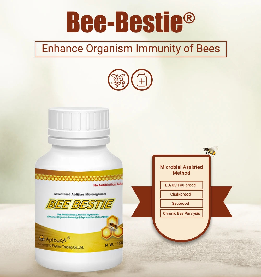 APIBUZZ BEE-BESTIE honey bee feed - Improve Immunity for Bees - Help European/American Foulbrood,Chalkbrood,Sacbrood,Beekeeping