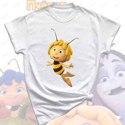 Maya The Bee T-Shirt Plain Black T Shirts Men Short-sleeve O-neck Streetwear Maya The Bee Classic Pattern High Quality Cotton