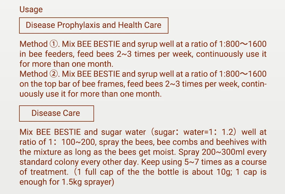APIBUZZ BEE-BESTIE honey bee feed - Improve Immunity for Bees - Help European/American Foulbrood,Chalkbrood,Sacbrood,Beekeeping