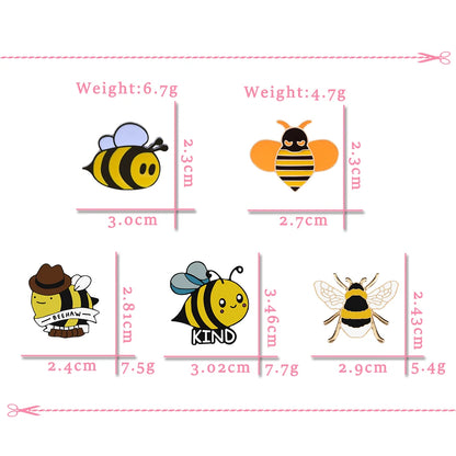Funny Bee Insect Series Brooch Cartoon Women Men Exquisite Enamel Pins Backpack Jeans Lapel Badges Jewelry Gift For Kids Friends