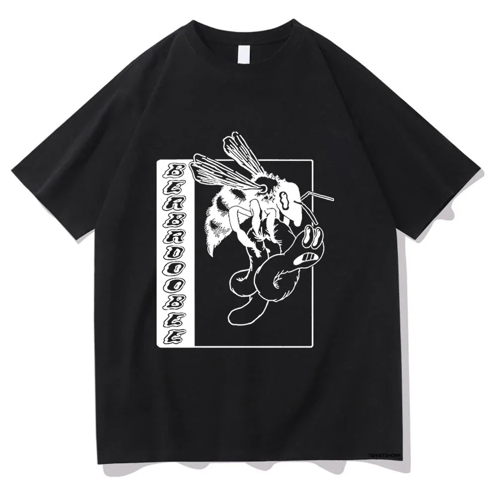BEABADOOBEE Bee and Worm T Shirts Funny Retro Men/Women Clothing Aesthetic Cotton Tshirt Vintage Graphic Printing Unisex Clothes