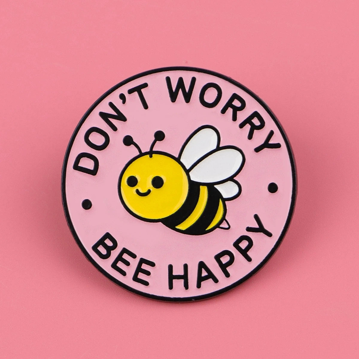 Cute BEE Enamel Pin DON'T WORRY Quotes Brooch Pines Lapel Pins Badge on Backpack Clothing Accessories Fashion Jewelry Gift
