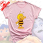 Maya The Bee T-Shirt Plain Black T Shirts Men Short-sleeve O-neck Streetwear Maya The Bee Classic Pattern High Quality Cotton