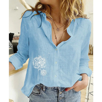 Women Clothing Shirts for Women Tops Tshirts Cotton Linen Casual Fashion Clothes Tees Spring Elegant Streetwear Autumn