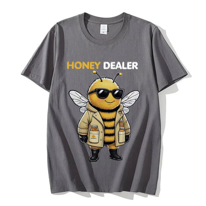 Honey Dealer Funny Bee Graphic T Shirt Men Women Fashion Y2k Clothing T-shirt Summer Casual Oversized Cotton T-shirts Streetwear