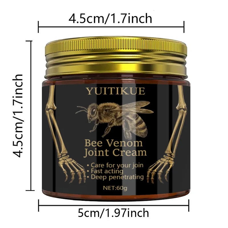 Bee Venom Joint Cream 60g - Fast-Acting Relief, Deep Moisturizing, Non-Sticky & Easy Absorption for Joint Care