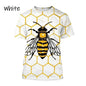 Insect Bee Graphic T Shirt for Men 3D Hive Honey Honeycomb Printing Tee Shirts Kawaii Cute Kids y2k Tops Womens Clothing T-shirt
