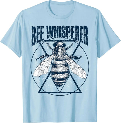 Bee Whisperer Graphic Tee Men's Cotton Round Neck Casual T-Shirt Short Sleeve