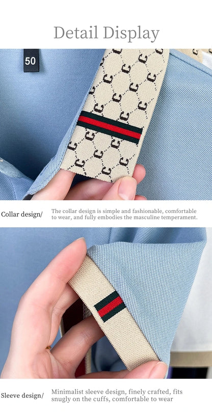 High quality honey bee embroidered short sleeve men polo shirt summer new T-shirt brand letter jacquard lapel casual trendy top