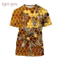 Insect Bee Graphic T Shirt for Men 3D Hive Honey Honeycomb Printing Tee Shirts Kawaii Cute Kids y2k Tops Womens Clothing T-shirt