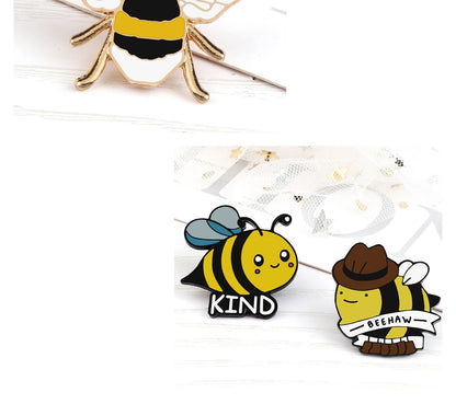 Funny Bee Insect Series Brooch Cartoon Women Men Exquisite Enamel Pins Backpack Jeans Lapel Badges Jewelry Gift For Kids Friends