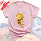 Maya The Bee T-Shirt Plain Black T Shirts Men Short-sleeve O-neck Streetwear Maya The Bee Classic Pattern High Quality Cotton