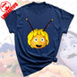 Maya The Bee T-Shirt Plain Black T Shirts Men Short-sleeve O-neck Streetwear Maya The Bee Classic Pattern High Quality Cotton