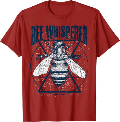 Bee Whisperer Graphic Tee Men's Cotton Round Neck Casual T-Shirt Short Sleeve